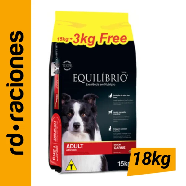 Equilibrio Sabor Carne Perros Adultos 18kg